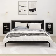 Półki do salonu - vidaXL Wiszące półki nocne, 2 szt., czarne, lite drewno sosnowe - miniaturka - grafika 1