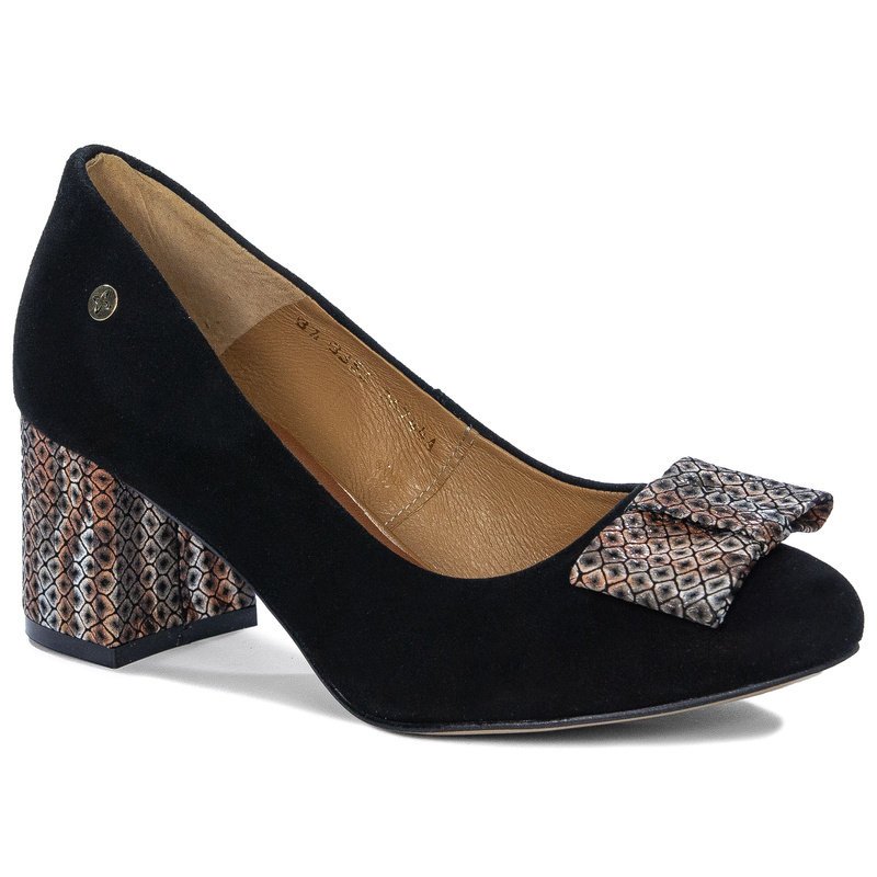 Maciejka Czółenka Damskie Skórzane Czarne-37