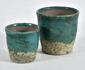 Donice - Doniczka osłonka Verona zielona 13x12cm - miniaturka - grafika 1