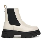 Botki damskie - Sztyblety Tommy Hilfiger Shiny FW0FW09042 Beżowy - miniaturka - grafika 1