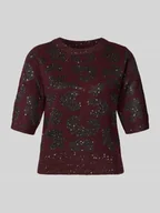 Swetry damskie - Sweter z dzianiny o kroju shaped fit z dodatkiem wełny model ‘ZUZU 2/4 O-NECK PULLOVER’ - miniaturka - grafika 1