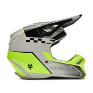 Kaski motocyklowe - Kask Cross FOX V1 Collect Szary/ŻółtyXS - miniaturka - grafika 1