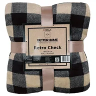 Koce - Koc RETRO Check KRATA 130x170 cm Beż Czarny - miniaturka - grafika 1