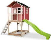 Place zabaw - Exit Domek drewniany dla dzieci ze zjeżdżalnią Loft 700 - czerwony - miniaturka - grafika 1