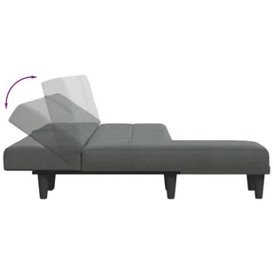 Sofa rozkładana L, ciemnoszara, 255x140x70 cm, tkanina Lumarko! - Narożniki - miniaturka - grafika 7