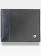 Portfele - Pierre Cardin, Portfel skórzany męski, Tilak30 8824, czarny/niebieski, ochrona RFID, mały - miniaturka - grafika 1