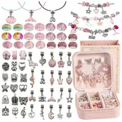 Zestawy biżuterii dla kobiet - Zestaw Do Robienia Bransoletek Naszyjników Prezent Kreatywny Charms W Pudełku - miniaturka - grafika 1