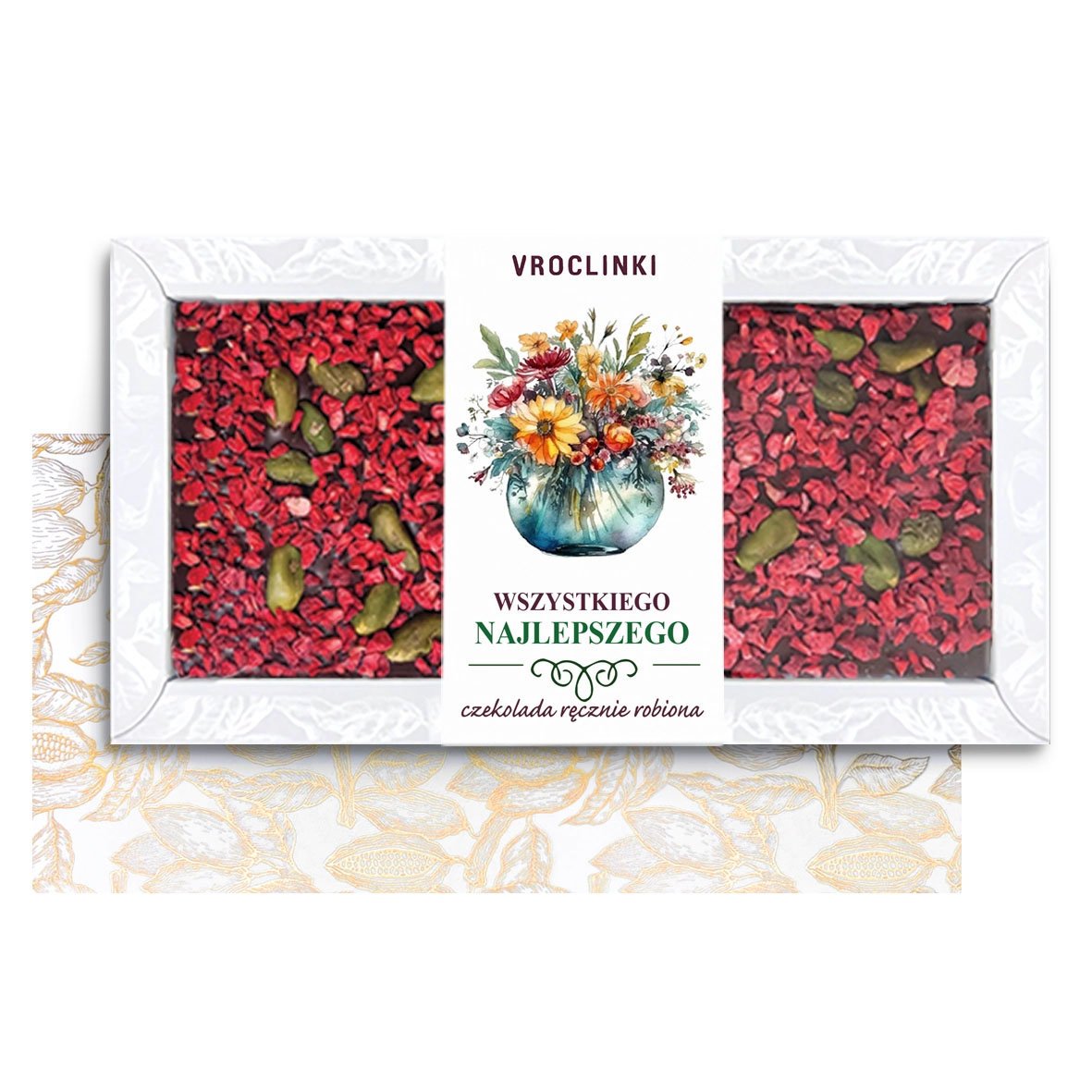 Czekolada Deserowa z Malinami i Pistacjami na Imieniny (80g)