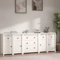 Szafki do salonu - Lumarko Szafka, biała, 230x35x80 cm, lite drewno sosnowe - miniaturka - grafika 1