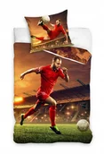 Pościel dla dzieci - POŚCIEL bawełniana PIŁKARZ 140x200 cm PIŁKA BOISKO - miniaturka - grafika 1
