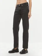 Spodnie damskie - Calvin Klein Jeans Jeansy J20J222434 Czarny Straight Fit - miniaturka - grafika 1