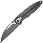 Scyzoryki - Zenthra Szara Rękojeść z Tytanu z Wkładką z Tkanego Włókna Węglowego Szare Kamiennie Myte Bohler M39 - miniaturka - grafika 1