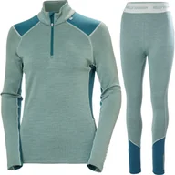 Pozostała odzież narciarska - Helly Hansen Lifa Merino Midweight H/Z, komplet damski, cactus - miniaturka - grafika 1