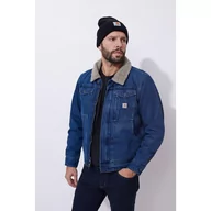 Kurtki i kamizelki sportowe męskie - Kurtka jeansowa męska katana ocieplana Carhartt Relaxed Fit Denim - miniaturka - grafika 1