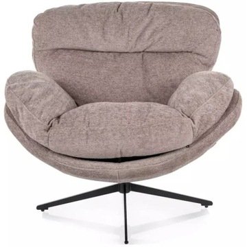 Fotel Tapicerowany do Salonu Ozdobny Czarny/Ciemny Beż Florence Signal