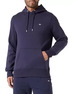 GANT Reg Shield męska bluza z kapturem, niebieski (Evening Blue), L - Bluzy męskie - miniaturka - grafika 1