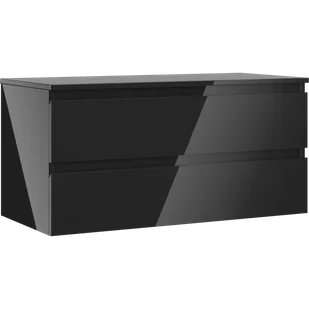 Mexen Orio szafka łazienkowa podumywalkowa 100 cm z blatem, 2 szuflady, czarna połysk - 91A10-10047-2-BFFC70 - Szafki łazienkowe - miniaturka - grafika 1