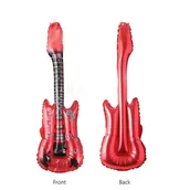 Balony i akcesoria - Balon foliowy w kształcie gitary w kolorze czerwonym, 79 cm - miniaturka - grafika 1