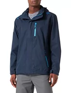 Kurtki męskie - CMP męska kurtka przeciwdziałająca rozdarciu poliestrowa kurtka przeciwdeszczowa z odpinanym kapturem, Black Blue, 54 - miniaturka - grafika 1