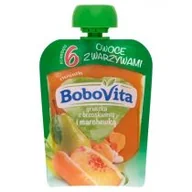 Desery dla dzieci - Bobovita Mus gruszka brzoskwinia marchewka 80 g 5900852037184 - miniaturka - grafika 1