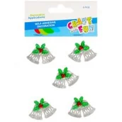 Zabawki kreatywne - Craft with Fun Naklejki brokatowe dzwonki 5 szt. - miniaturka - grafika 1