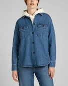 Koszule damskie - Lee Overshirt Damska Koszula Jeansowa Washed Nova L54Iomqu-S - miniaturka - grafika 1
