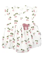 Kombinezony dla dzieci - Dziewczęcy Rampers Wisienki biały, Nicol,r.62 - miniaturka - grafika 1