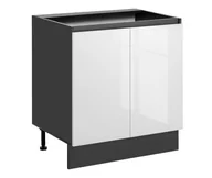 Szafki kuchenne - Szafka kuchenna pod zlew, Dalia, 80x56x87 cm, biały, grafit, połysk - miniaturka - grafika 1