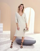 Sukienki - Sukienka Abra Beż - miniaturka - grafika 1