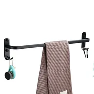 Wieszaki łazienkowe - Wieszak na ręczniki ścienny z 2 haczykami do łazienki, hotelu, kuchni, czarny, jednowarstwowy, 30 cm - miniaturka - grafika 1