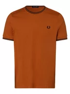 Koszulki męskie - Fred Perry - T-shirt męski, brązowy - miniaturka - grafika 1