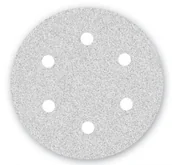 Materiały ścierne - Papier ścierny Menzer WHITE fi 225 z 6 otworami K240 do szlifierek do gipsu 25 szt/opak. LHS/TBS 225 PRO - miniaturka - grafika 1
