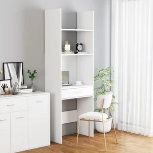 vidaXL Regał na książki, biały, 60x35x180 cm, płyta wiórowa - Regały - miniaturka - grafika 1