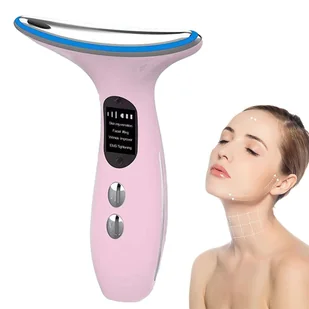 Aparat kosmetyczny, masaż karku, mikroprądy EMS, przyrząd do masażu, różowy - Masażery - miniaturka - grafika 1