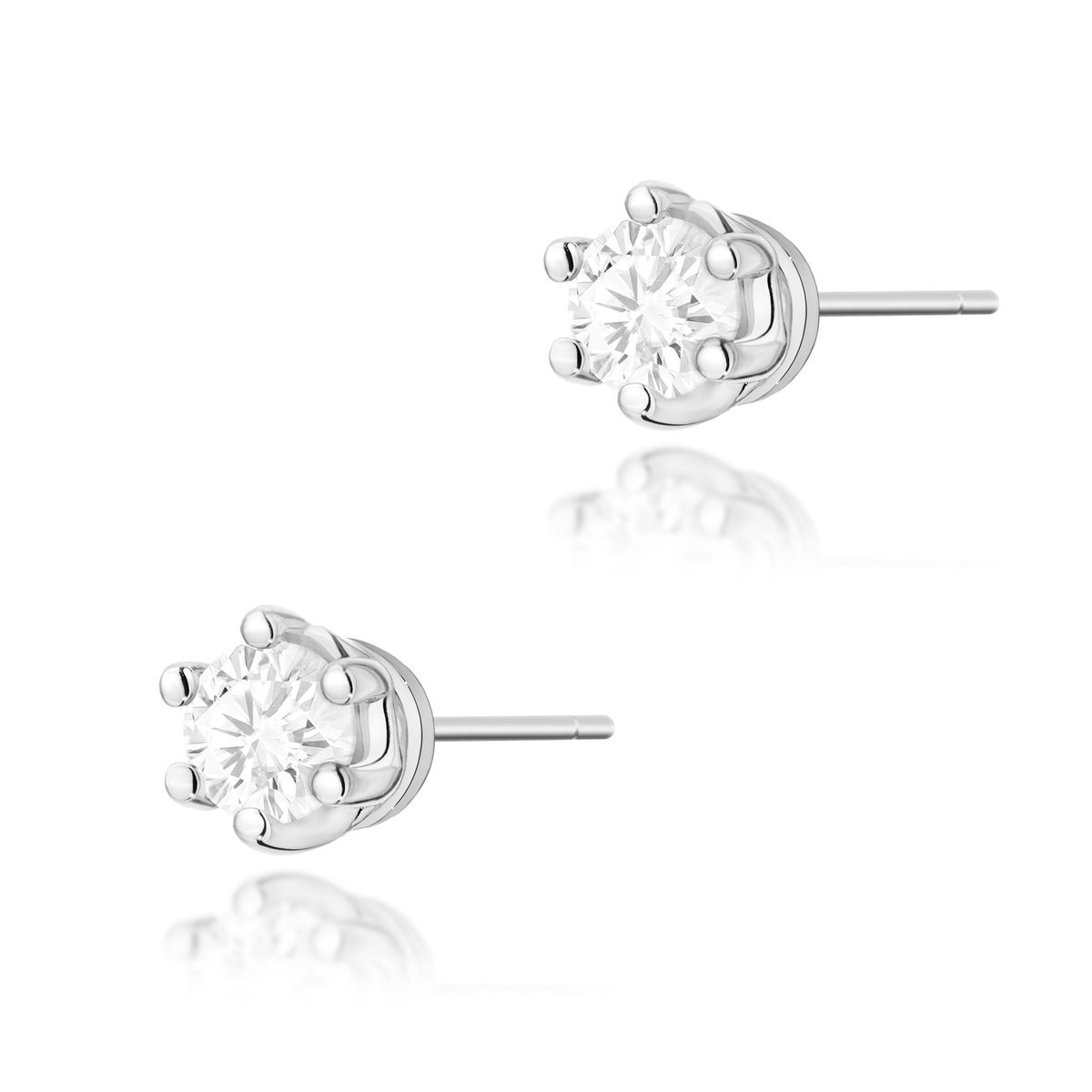 Złote kolczyki Diament 2 x 0,15ct białe złoto pr. 585