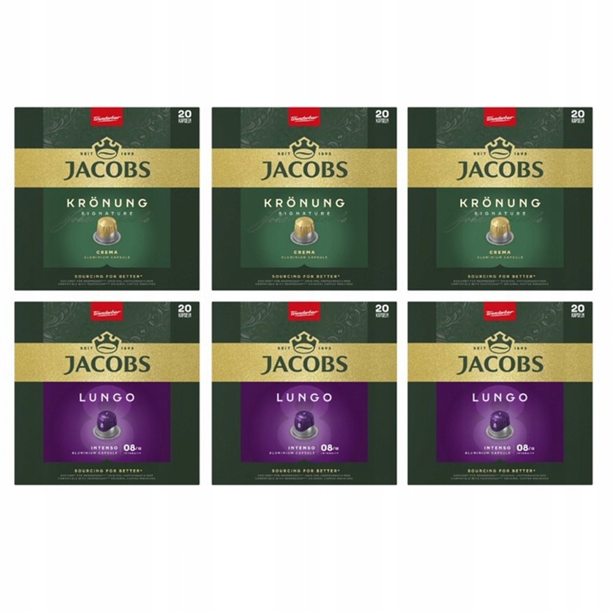 Kapsułki do Nespresso(r)* Jacobs Kronung, Lungo 5+1 [120 kaw]