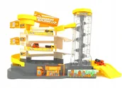 Zabawki konstrukcyjne - Parking Garaż 3 Pietra Elektryczna Winda + 4 Auta Żółty - miniaturka - grafika 1