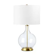 Lampy stojące - Lampa stołowa szklana mosiężna z białym abażurem Orb E27  60W Elstead - miniaturka - grafika 1