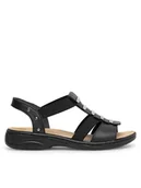 Sandały damskie - Rieker Sandały 64580-00 Czarny - miniaturka - grafika 1