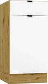 Szafki kuchenne - Szafka kuchenna stojąca GIANNA D40S/1 P/L biała alaska/dąb artisan STOLKAR - miniaturka - grafika 1