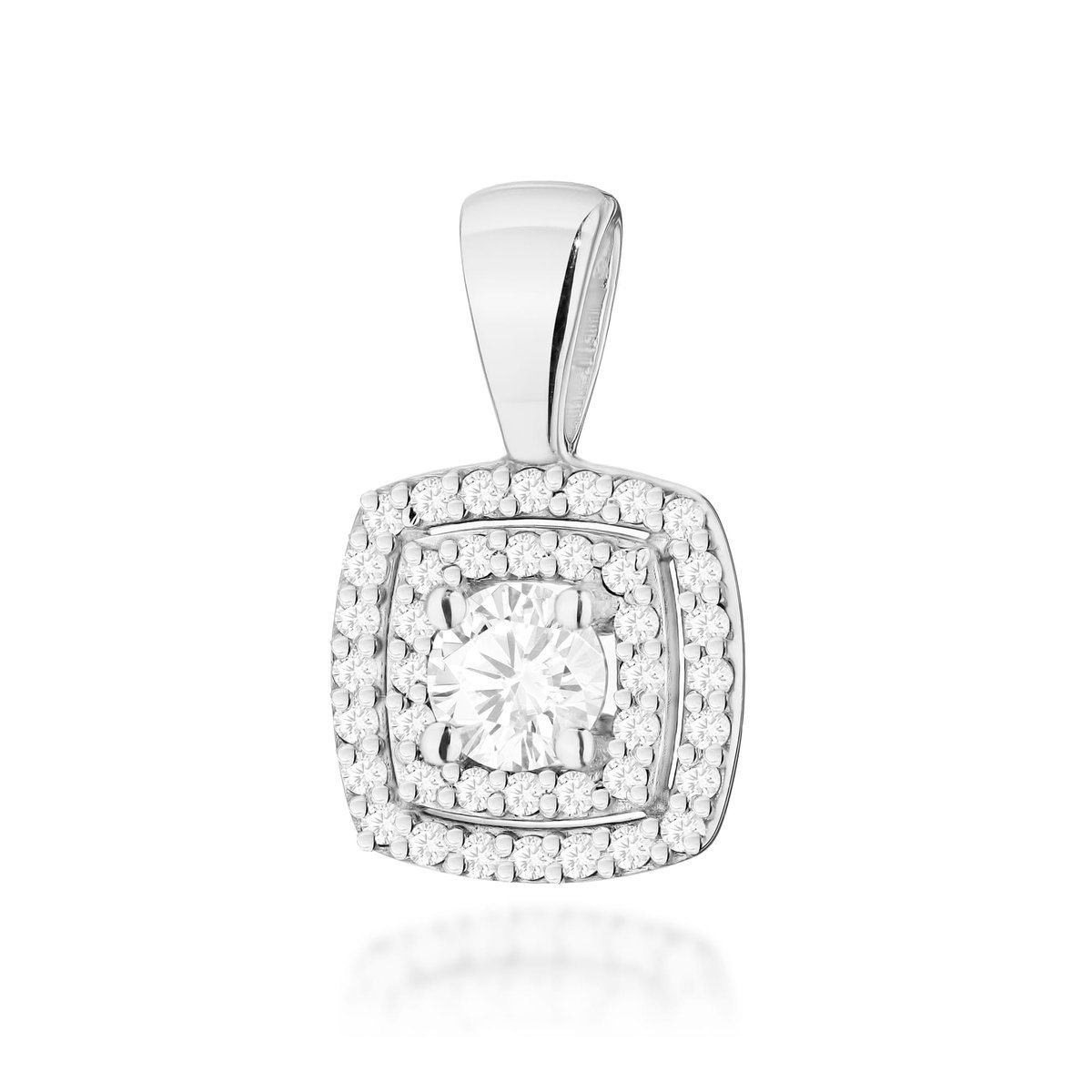 Złota zawieszka / wisiorek z diamentami białe złoto pr. 585