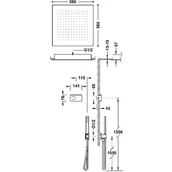 Zestawy prysznicowe - Tres Shower Technology Zestaw prysznicowy podtynkowy termostatyczny elektroniczny z deszczownicą czarny mat 09288561NM - odbiór osobisty: Kraków, Warszawa - miniaturka - grafika 1