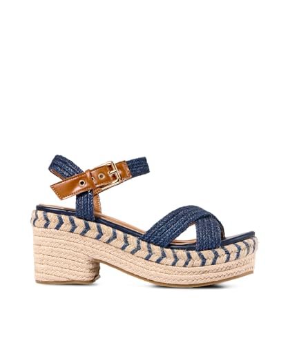 Joe Browns Damskie sandały na platformie Espadryle na koturnie, denim, 38 EU, dżinsowy, 38 EU