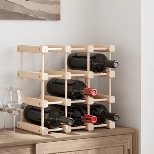 Stojak na 12 butelek wina, 36x23x36 cm, lite drewno sosnowe  Lumarko! - Stojaki na wino - miniaturka - grafika 1