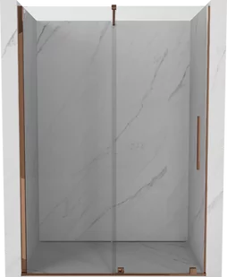 Mexen Velar drzwi prysznicowe rozsuwane 140 cm, transparent, różowe złoto - 871-140-000-01-60 - Ścianki i drzwi prysznicowe - miniaturka - grafika 1