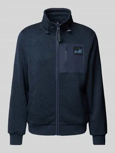 Kurtka z dzianiny o kroju regular fit z polarową podszewką i naszywką z logo - Swetry męskie - miniaturka - grafika 1