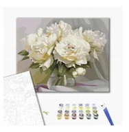 Malowanie po numerach - Malowanie po numerach BRUSHME, 40x50 cm, wyśmienita delikatność piwonii, 1 szt., w pudełku - miniaturka - grafika 1