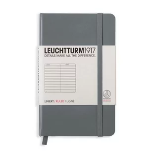 LEUCHTTURM1917 344775 Notatnik Pocket (A6), twarda okładka, 187 numerowanych stron, antracyt, w linie - Pozostałe książki - miniaturka - grafika 1
