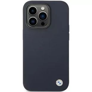 Etui na telefon BMW BMHCP14LSILNA do Apple iPhone 14 Pro 6,1" granatowy/navy Silicone Metal Logo - Etui i futerały do telefonów - miniaturka - grafika 3