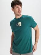 Koszulki męskie - Sinsay - Koszulka z nadrukiem - green spruce - miniaturka - grafika 1